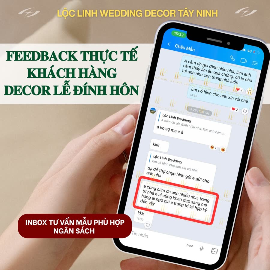 Ảnh chụp tin nhắn khách khen gia tiên đẹp